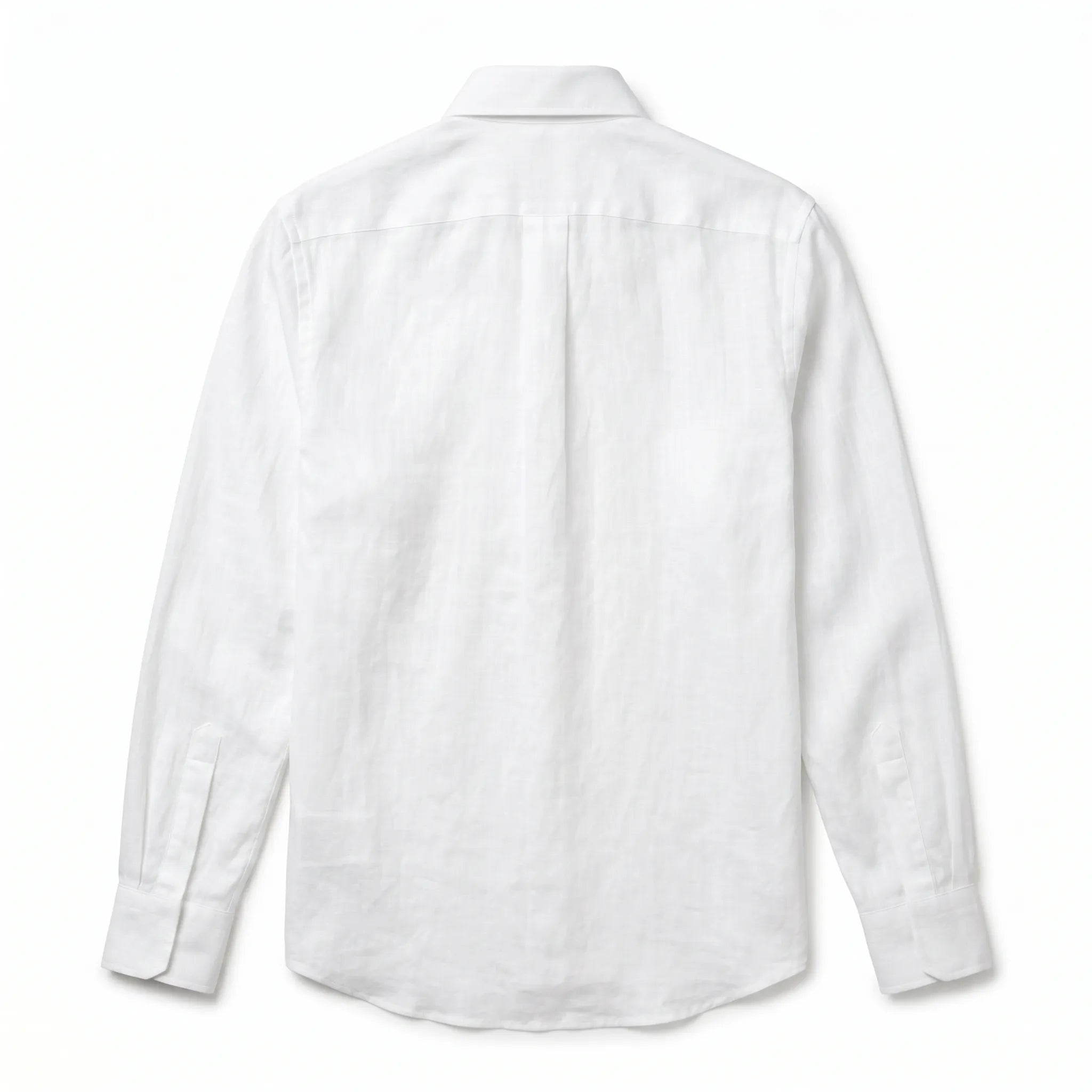 Chemise en lin blanc non transparent coupe ajustée pour homme — Rivenza