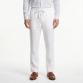 Tenue mariage été chic homme avec pantalon en lin blanc lourd — Rivenza