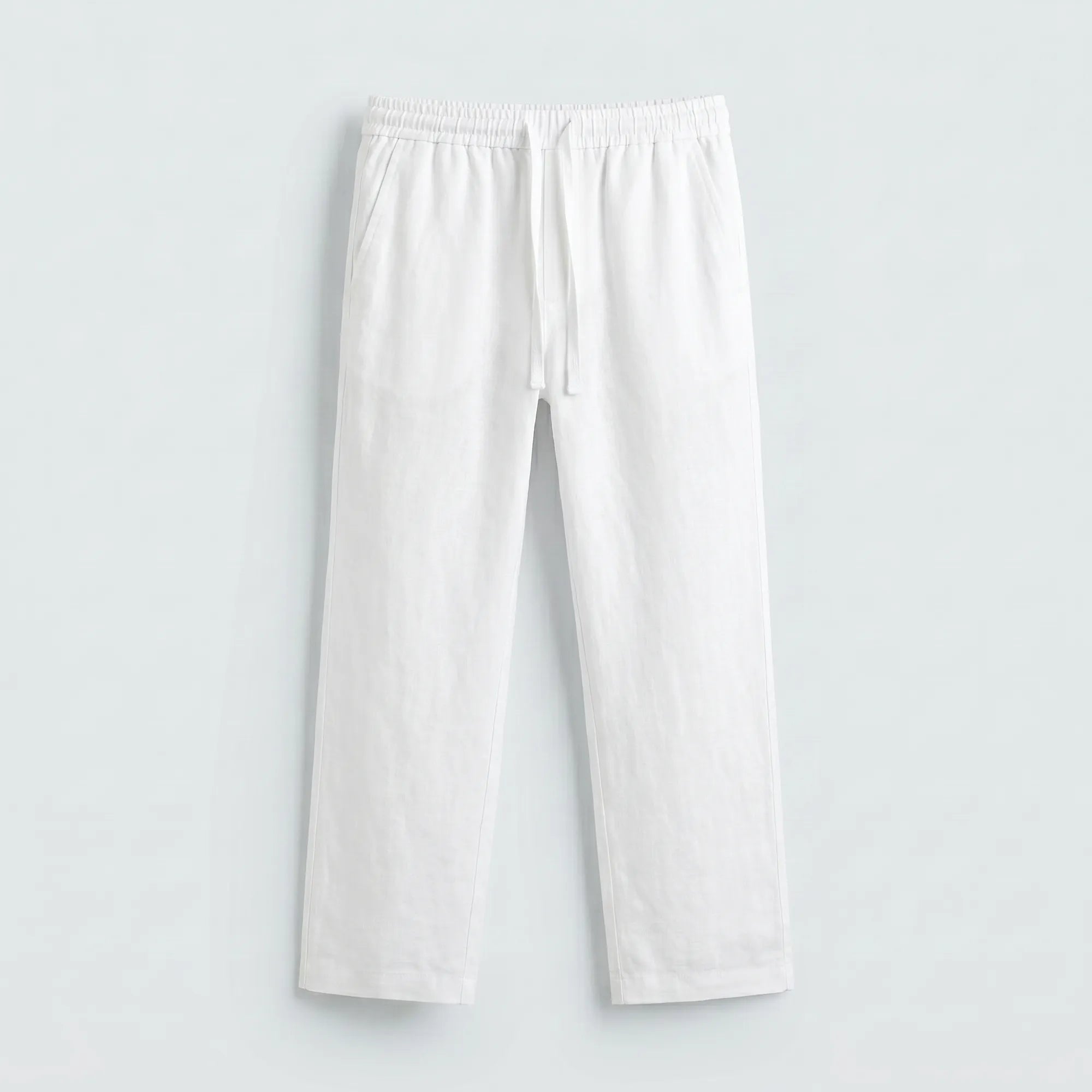 Pantalon en lin blanc 100% opaque pour homme — Le Portofino Rivenza