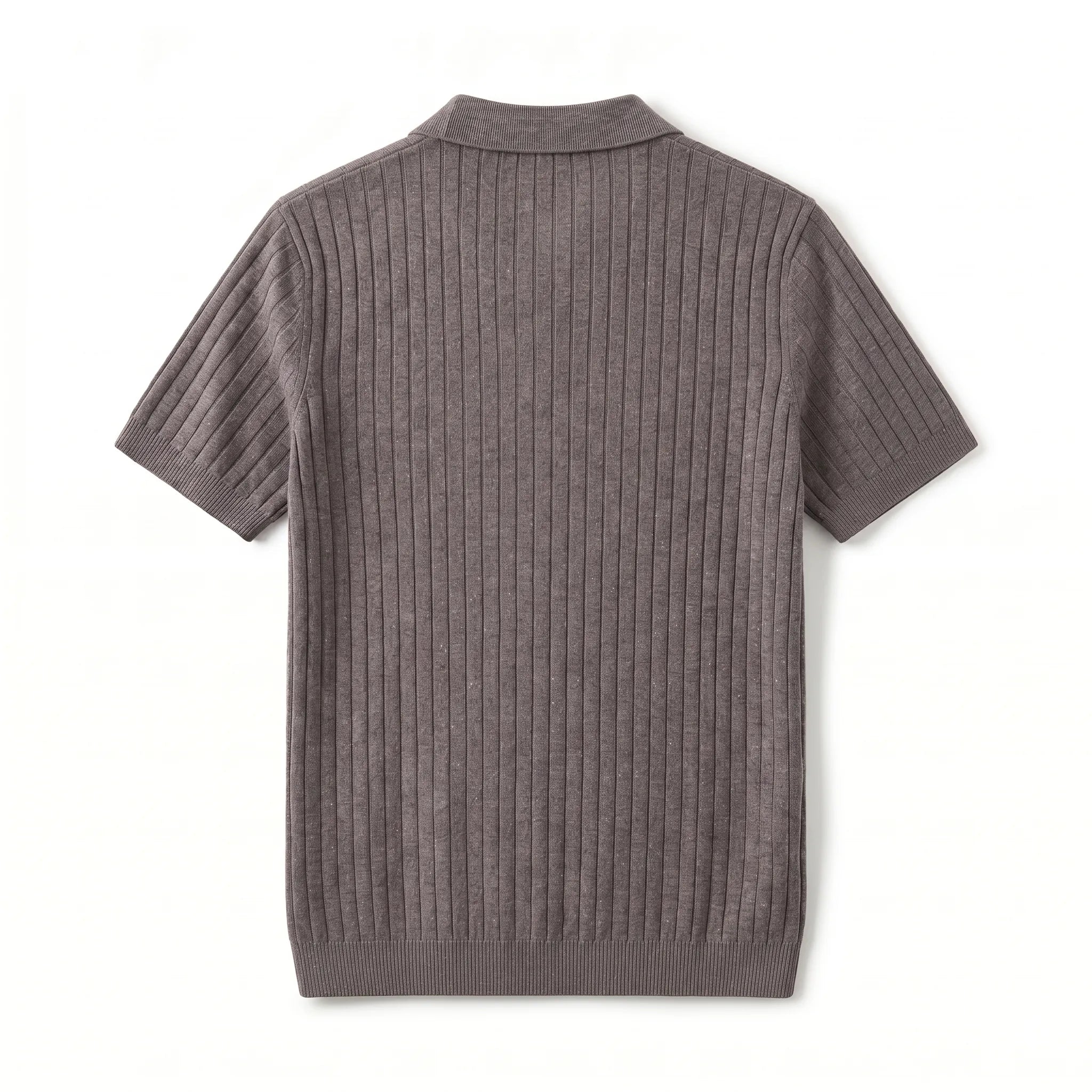 Dos du polo tricot gris lune pour homme — Rivenza