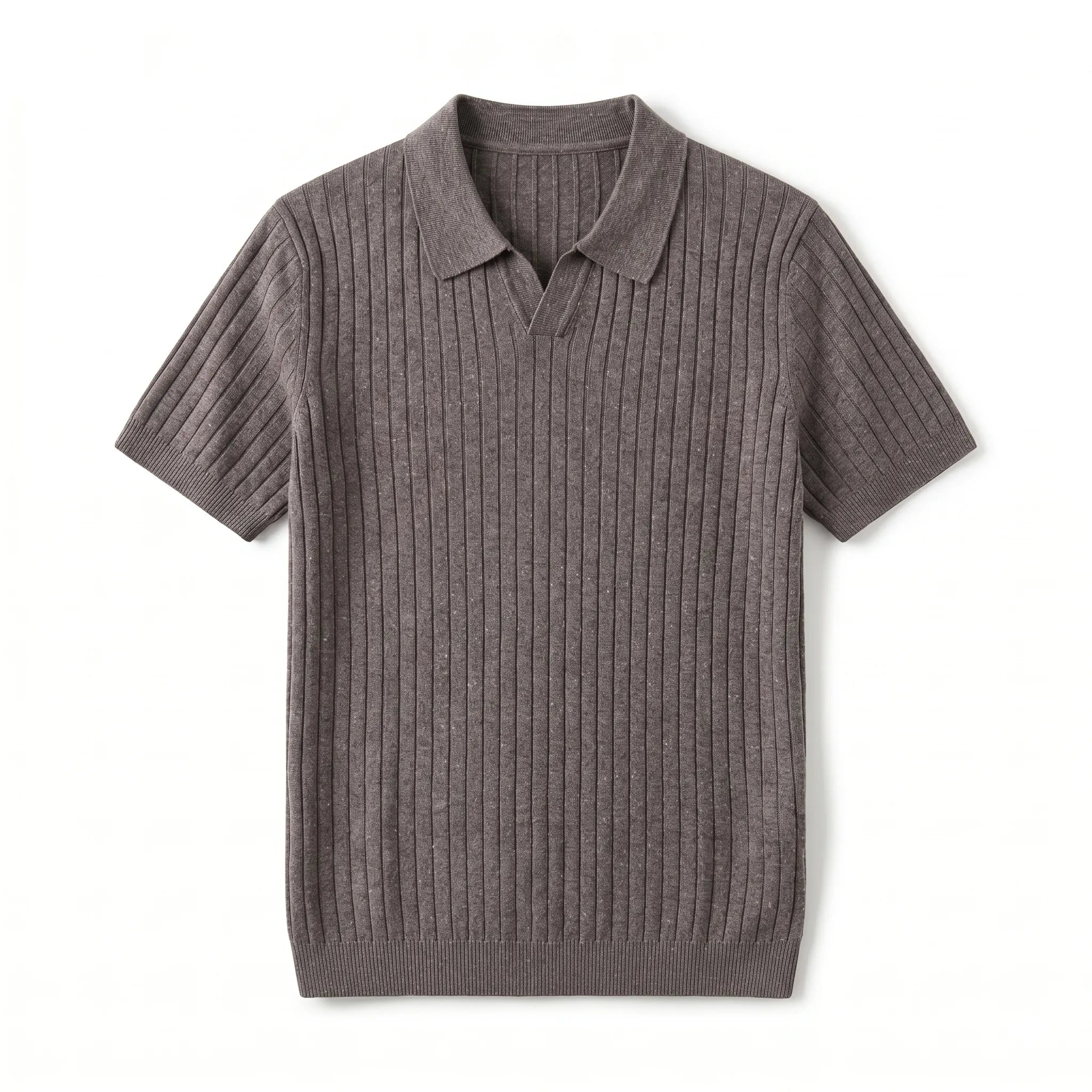 Polo gris clair homme en maille premium — Rivenza