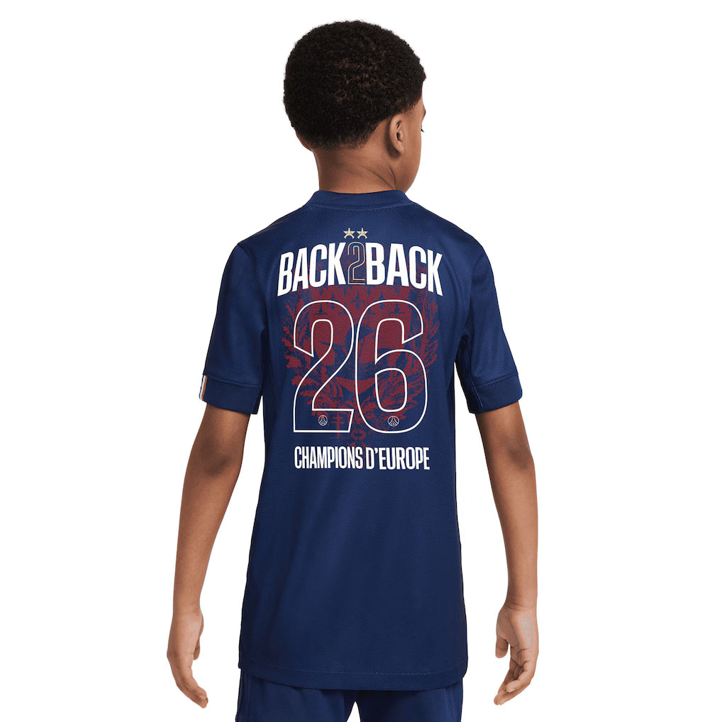 Maillot PSG 2 Étoiles Enfant - Domicile Nike 25/26 (Flocage Champions of Europe)