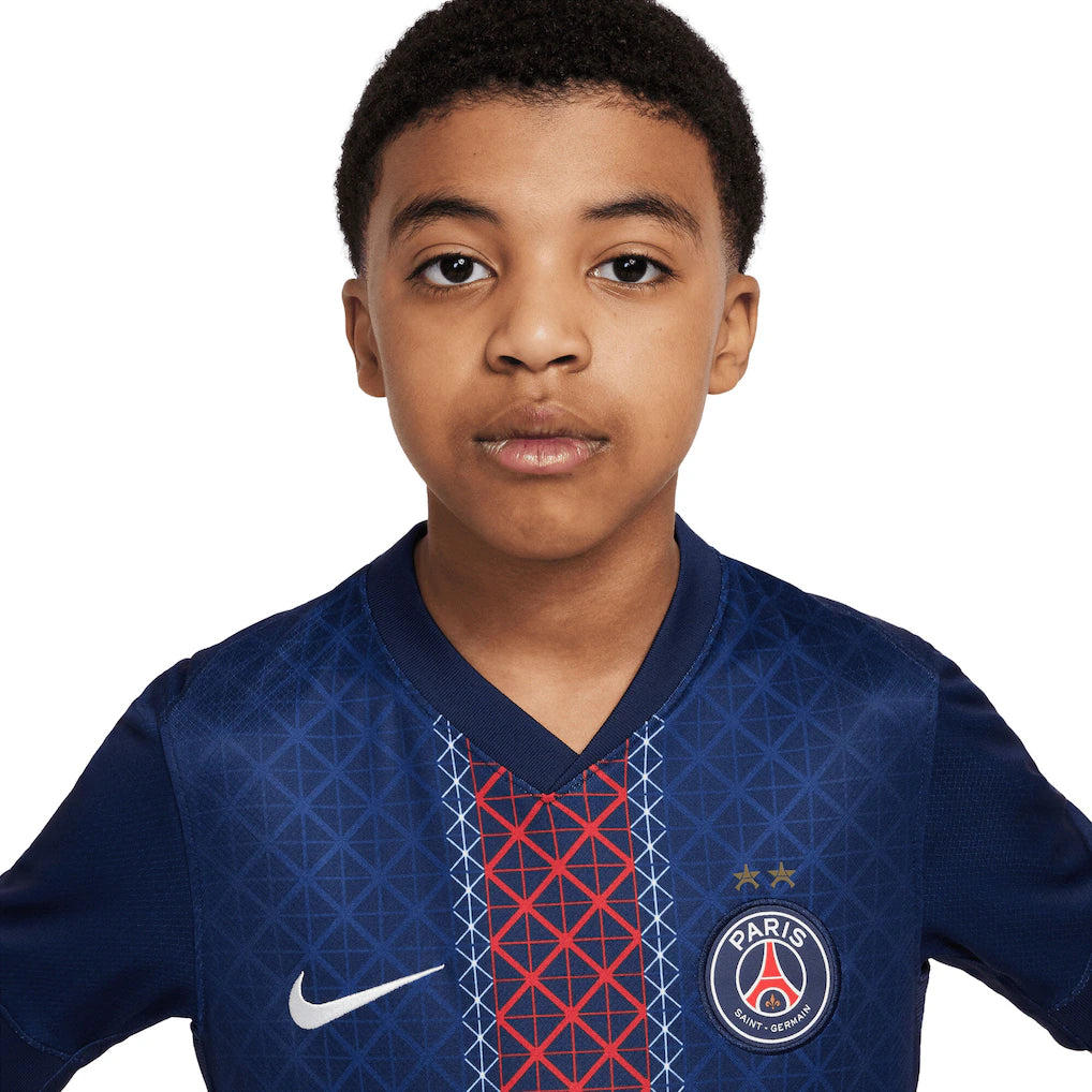 Maillot PSG 2 Étoiles Enfant - Domicile Nike 25/26 (Flocage Champions of Europe)