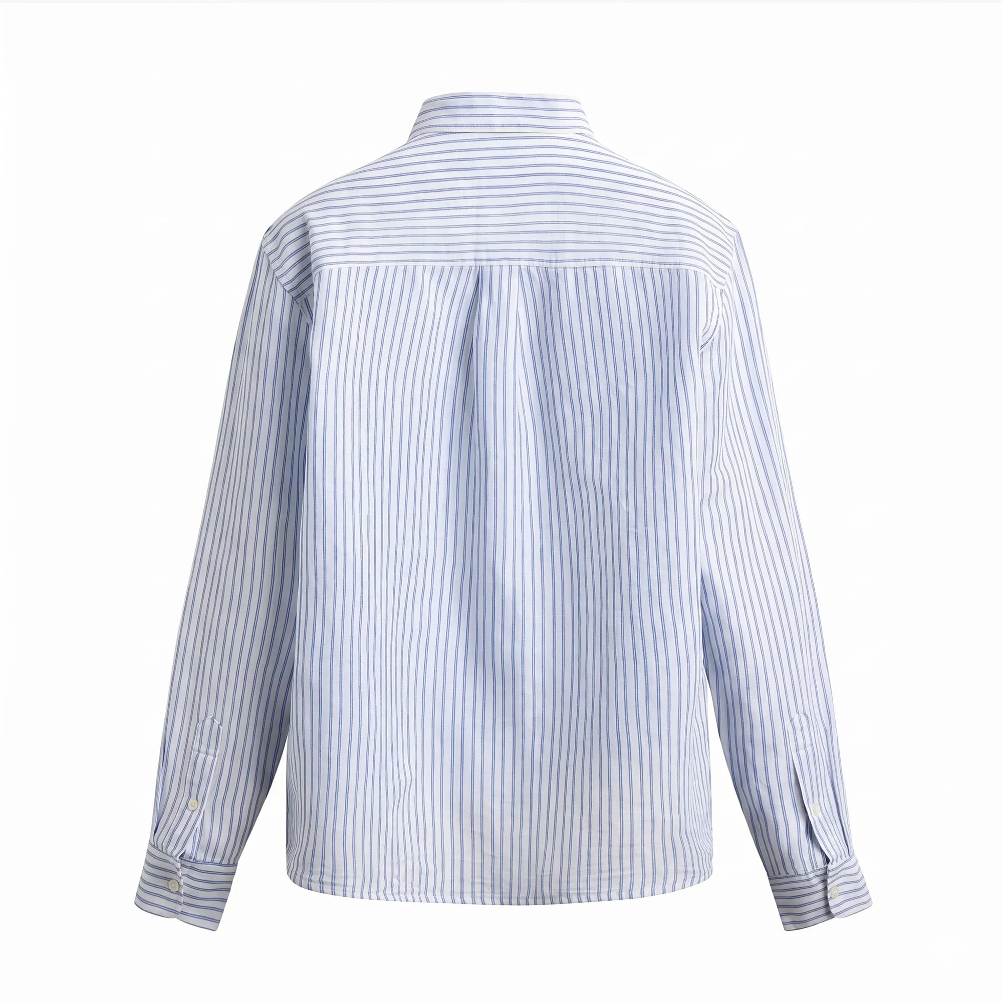 Dos chemise en lin rayée bleu et blanc pour homme — Rivenza